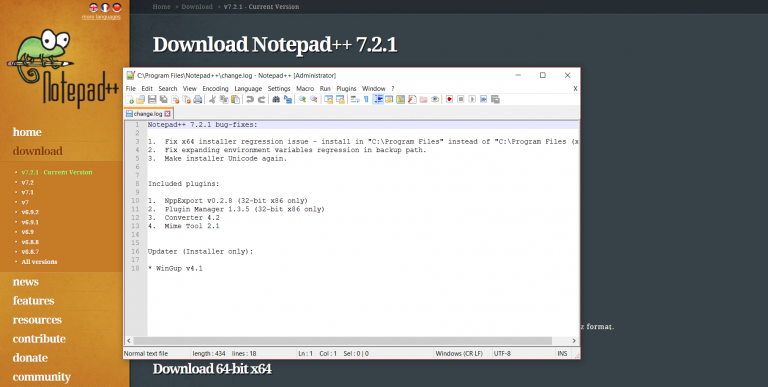 Notepad++ 8.5.4 instaling
